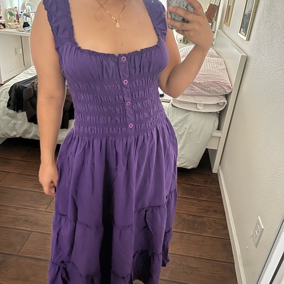 Speed Control Dresses Speed Control New York Purple Milkmaid Tiered